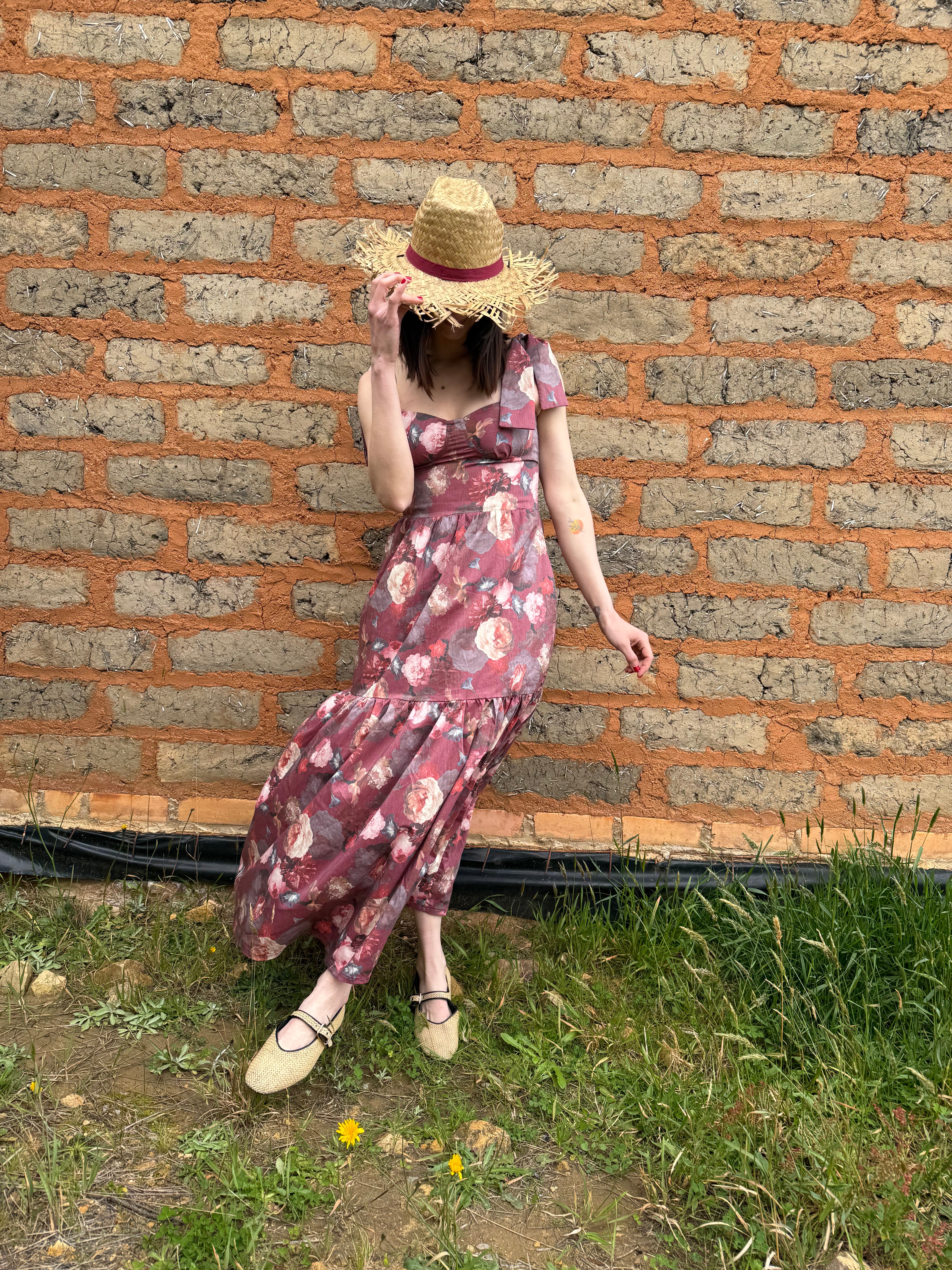 Vestido MAXI Venecia Rojo Flores