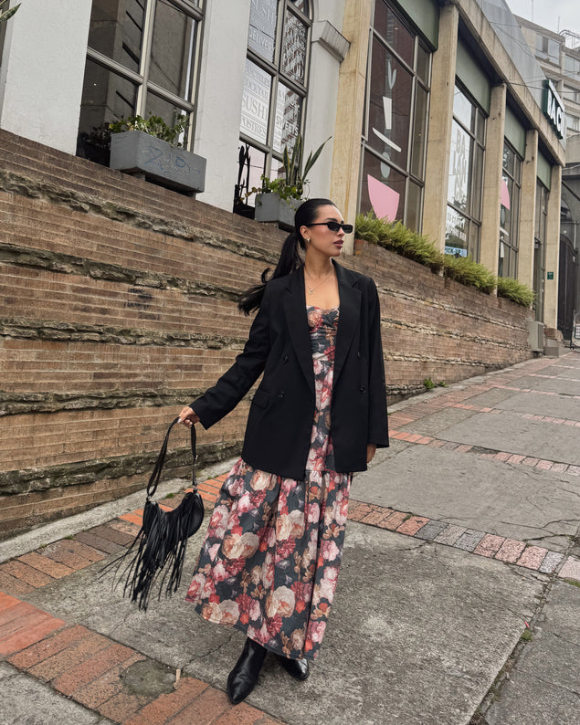 Vestido MAXI Venecia Azul Flores