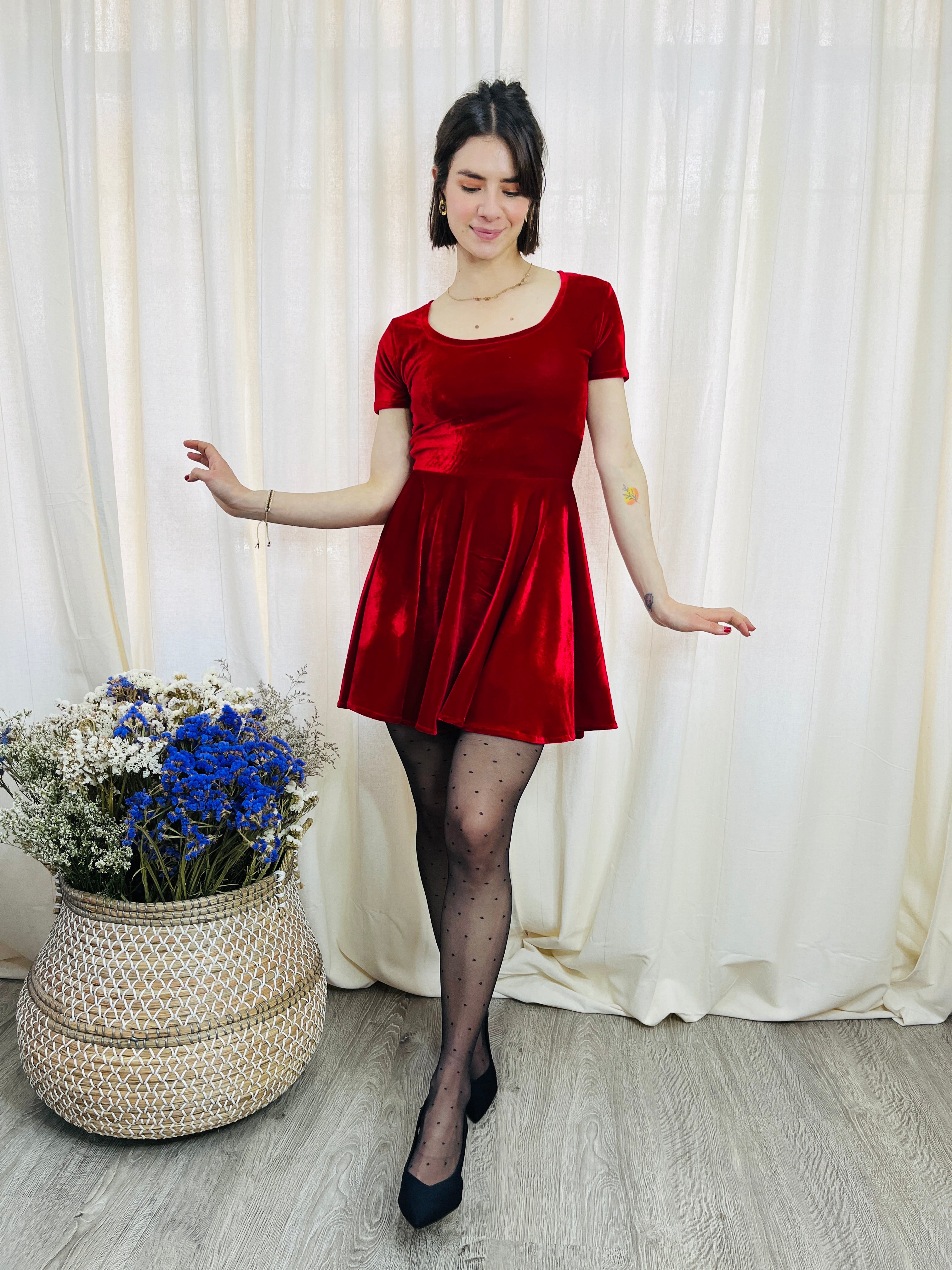 Vestido Velvet Cheli Rojo