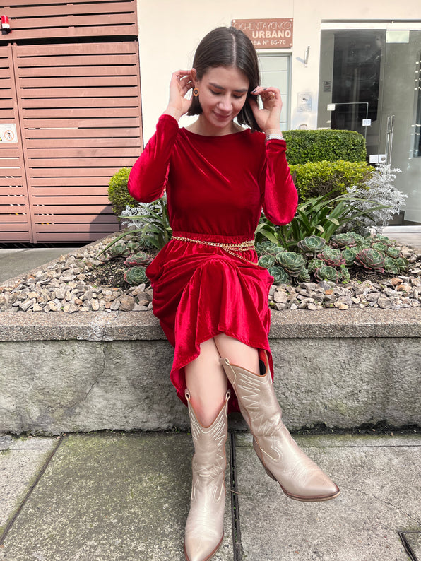 Vestido MIDI Velvet Rojo