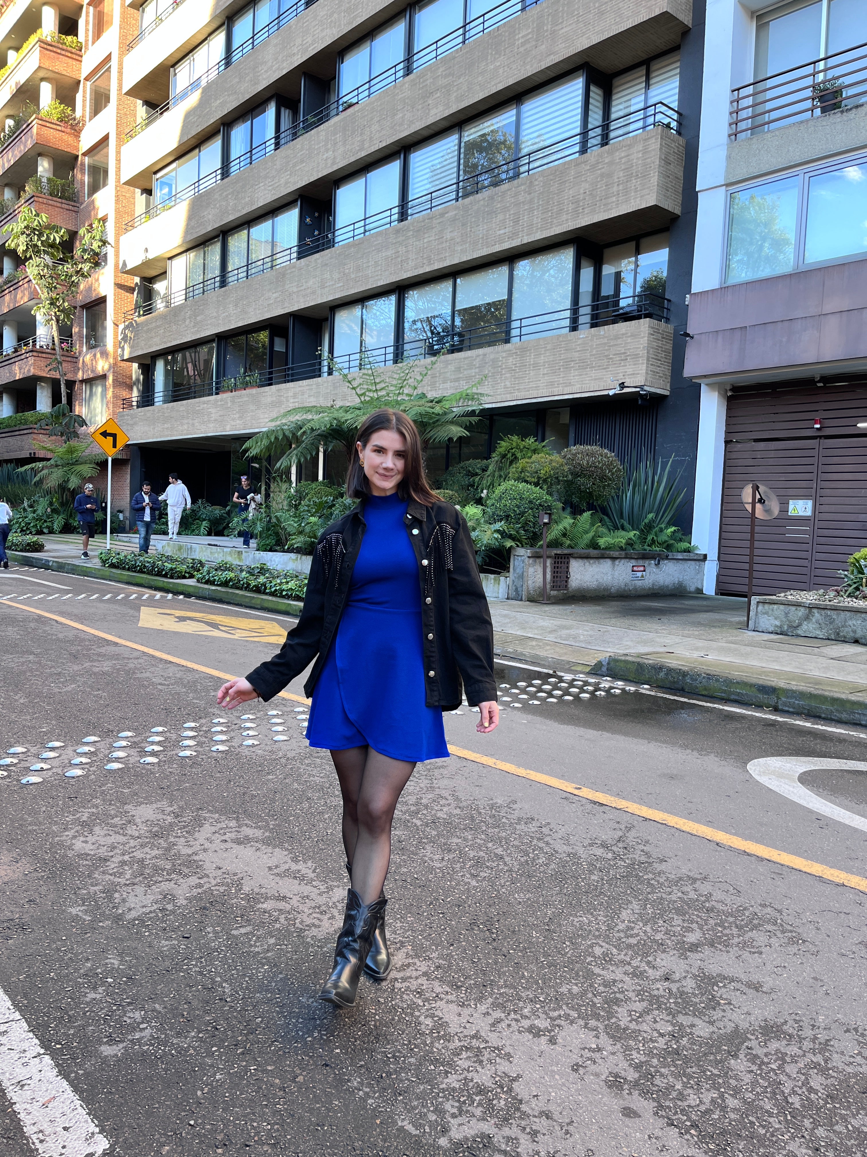 Vestido Carrie Azul Rey Manga Larga